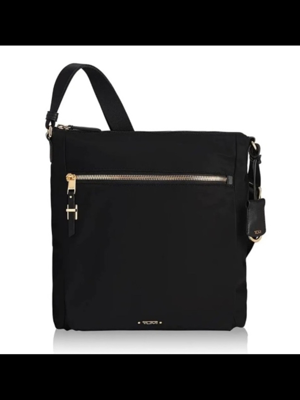 Tumi Voyageur Canton Black Nylon Crossbody with Gold-Tone Hardware